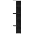 Miniatyrbilde 6 av 9: vidaXL Vegghjørnehylle Svart Eik 36,5x36,5x140 cm Konstruert Tre