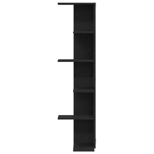 vidaXL Vegghjørnehylle Svart Eik 36,5x36,5x140 cm Konstruert Tre