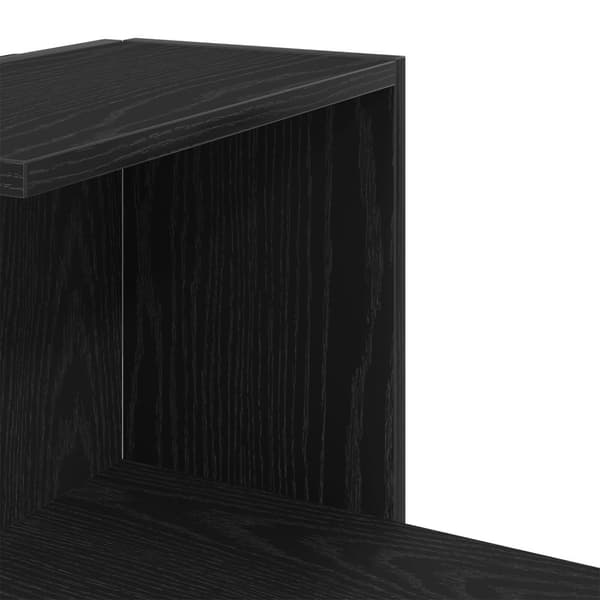 vidaXL Vegghjørnehylle Svart Eik 36,5x36,5x140 cm Konstruert Tre
