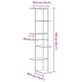 Miniatyrbilde 9 av 9: vidaXL Vegghjørnehylle Svart Eik 36,5x36,5x140 cm Konstruert Tre