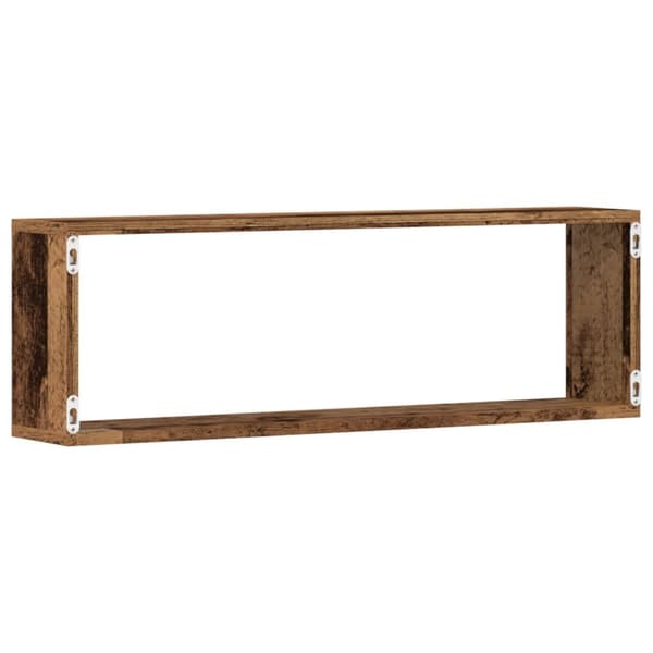 vidaXL Væghylde Sæt af 2 Gammelt træ Solidt træ 80 x 15 x 26 cm