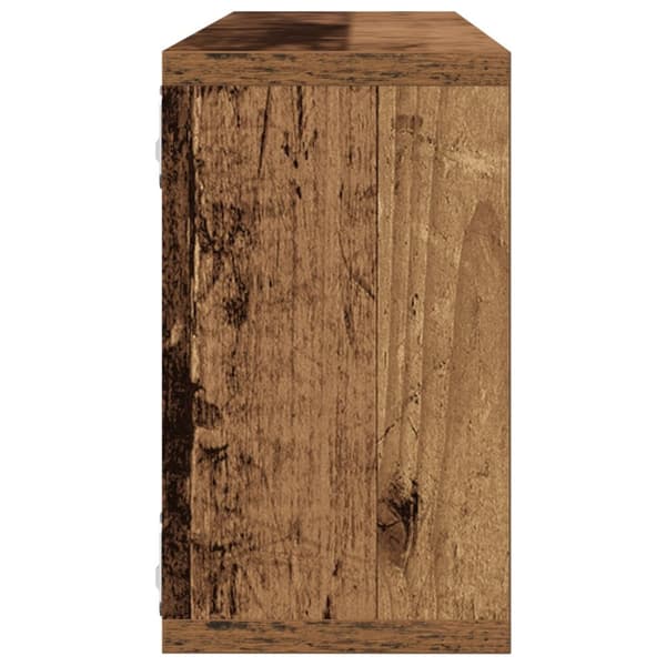 vidaXL Væghylde Sæt af 2 Gammelt træ Solidt træ 80 x 15 x 26 cm