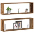Miniatyrbilde 3 av 11: vidaXL Vegghyller 2 stk Gammelt Tre 80x15x26 cm Konstruert Tre