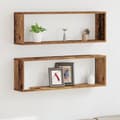Miniatyrbilde 2 av 11: vidaXL Vegghyller 2 stk Gammelt Tre 80x15x26 cm Konstruert Tre