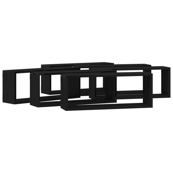 vidaXL Vegghyller 6 stk Sort Eik 60x15x23 cm Ingeniørtre