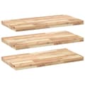 Miniatyrbilde 3 av 10: vidaXL Flytende hyller 3 stk 80x40x4 cm ubehandlet heltre akasie