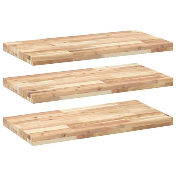 vidaXL Flytende hyller 3 stk 80x40x4 cm ubehandlet heltre akasie