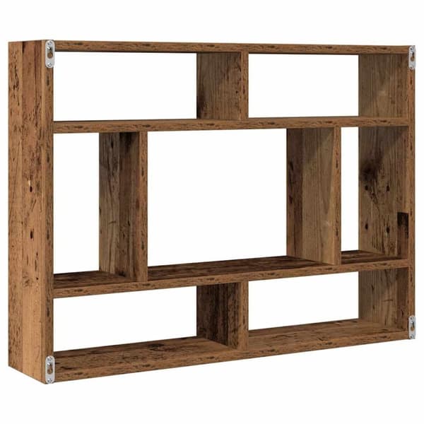 vidaXL væghylde 75x16x55 cm konstrueret træ antikt træ
