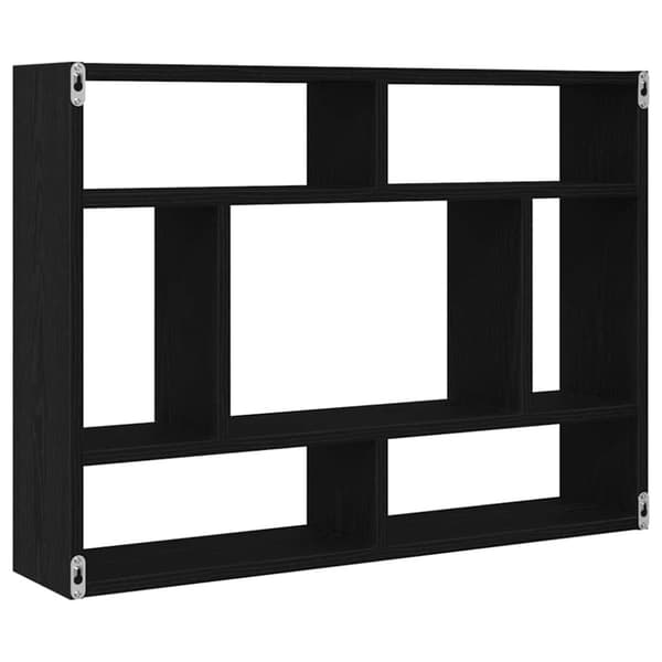 vidaXL væghylde 75x16x55 cm konstrueret træ sort egetræsfarve