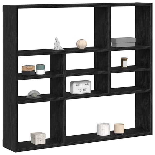 vidaXL væghylde 90x16x78 cm konstrueret træ sort egetræsfarve