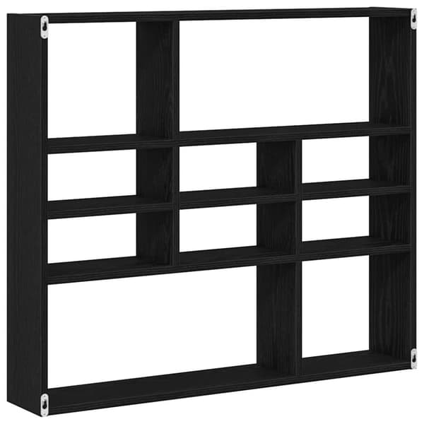 vidaXL væghylde 90x16x78 cm konstrueret træ sort egetræsfarve