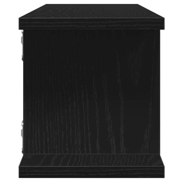 vidaXL væghylder 2 stk. 90x18x20 cm konstrueret træ sort egetræ