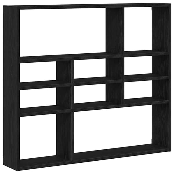vidaXL Vägghylla svart ek 90x16x78 cm konstruerat trä