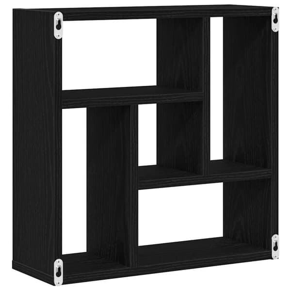 vidaXL Vägghylla svart ek 45x16x45 cm konstruerat trä