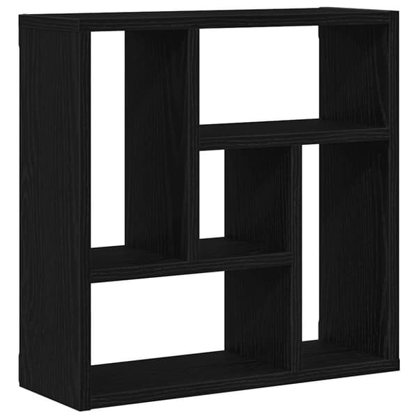 vidaXL Vägghylla svart ek 45x16x45 cm konstruerat trä