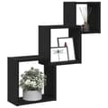 Miniatyrbilde 5 av 11: vidaXL Vegghyller kubeformet svart eik 68x15x68 cm konstruert tre