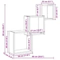Miniatyrbilde 11 av 11: vidaXL Vegghyller kubeformet svart eik 68x15x68 cm konstruert tre
