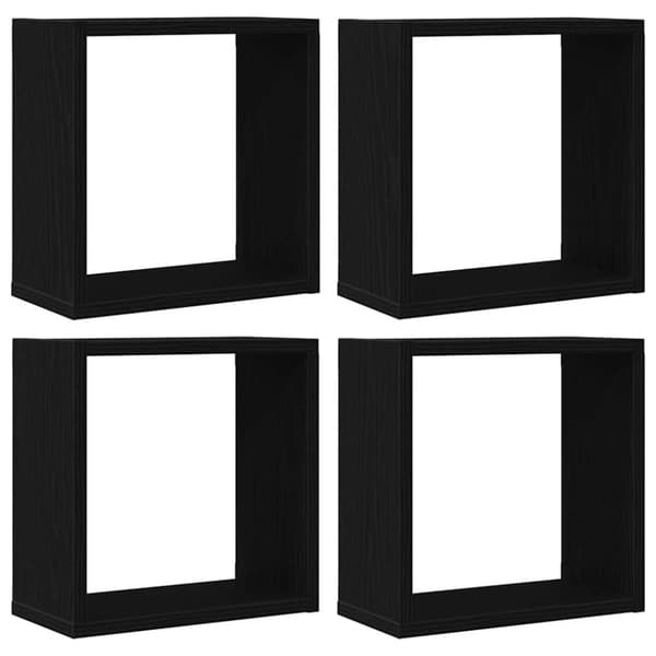 vidaXL Vägghylla kubformad 4 st svart ek 30x15x30 cm konstruerat trä