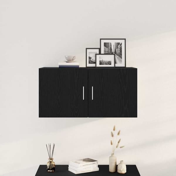 vidaXL Väggskåp svart ek 80x39x40 cm konstruerat trä