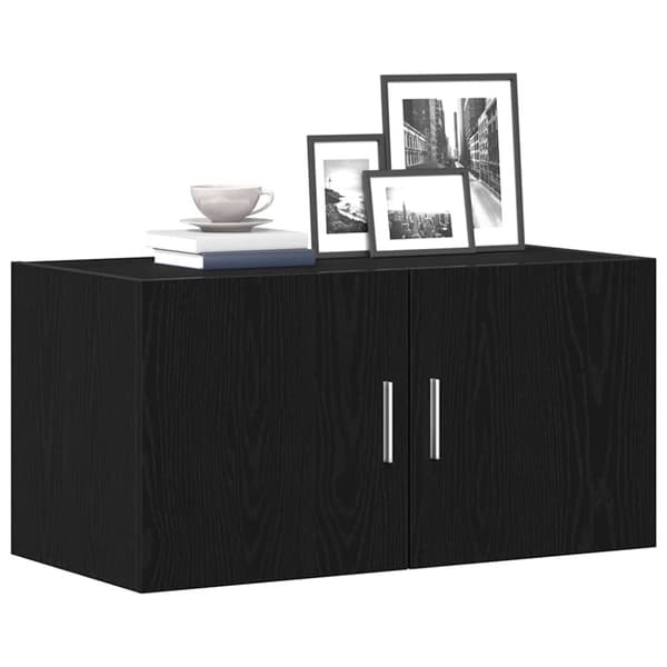 vidaXL Väggskåp svart ek 80x39x40 cm konstruerat trä
