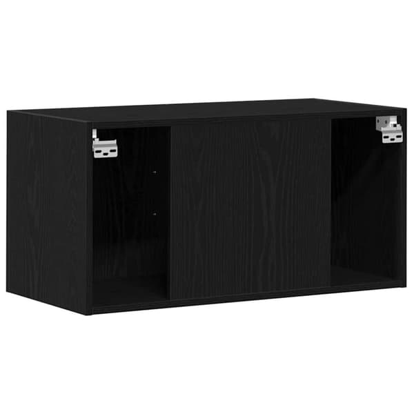 vidaXL Väggskåp svart ek 80x39x40 cm konstruerat trä