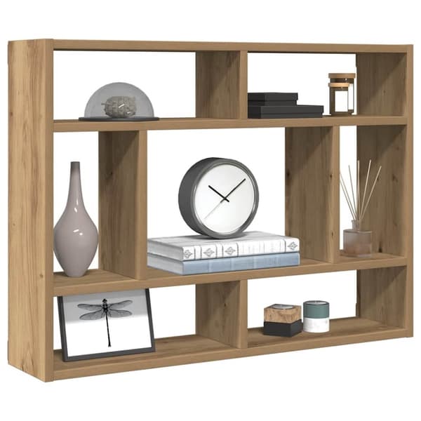 vidaXL Vegghylle artisan eik 75x16x55 cm konstruert tre