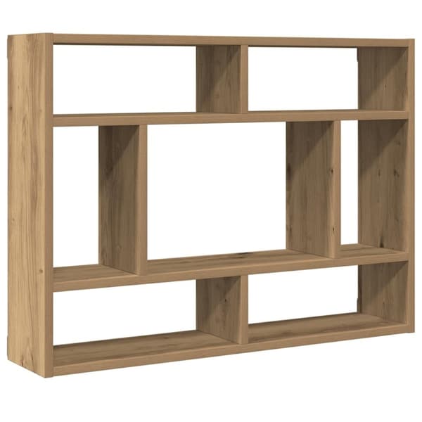 vidaXL Vegghylle artisan eik 75x16x55 cm konstruert tre