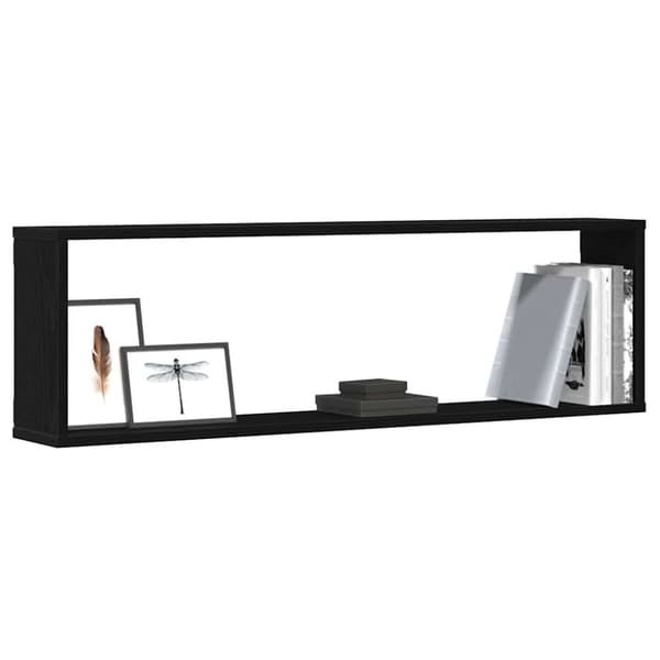vidaXL seinäkuutiohyllyt 2 kpl musta tammi 100x15x30 cm tekninen puu