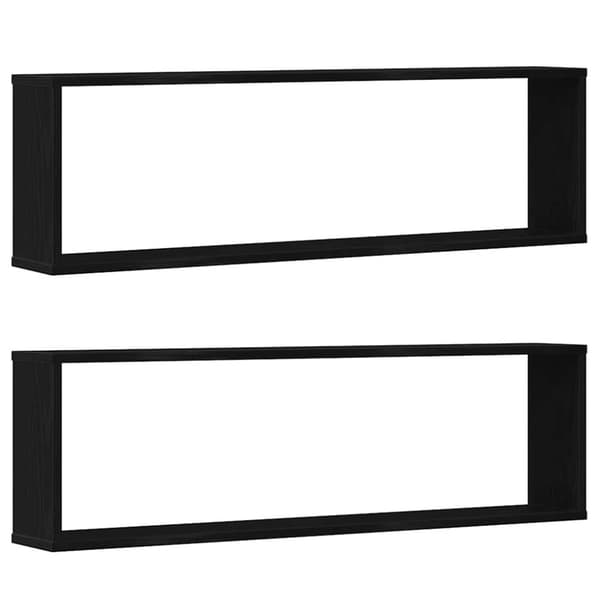 vidaXL Vegghyller kube 2 stk svart eik 100x15x30 cm konstruert tre