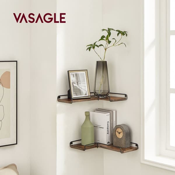 Kulmahylly, VASAGLE, 40x29 cm, Vintage ruskea-musta.