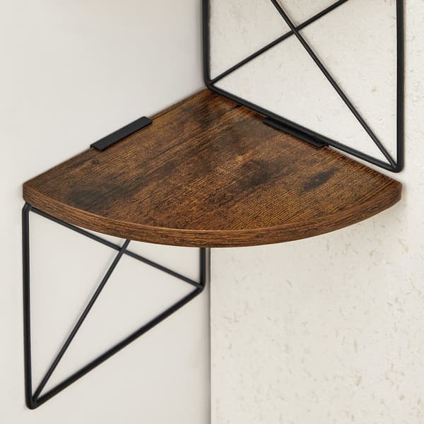 Hylly, kulmahylly, aaltomaisella designilla, 5 tasoa, vintagepronssi-musta.
