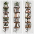 Pikkukuva 6 / 6: Hylly, kulmahylly, aaltomaisella designilla, 5 tasoa, vintagepronssi-musta.