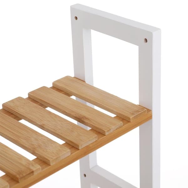 Reol, SONGMICS Bambus, 60x54x15 cm, Hvid
