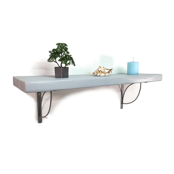 Sæt Træhylde Antik Grå 170mm x 110cm TRAMP 150mm Sølv