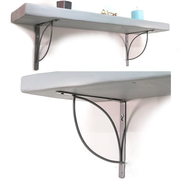 Sæt Træhylde Antik Grå 170mm x 210cm TRAMP 150mm Sølv