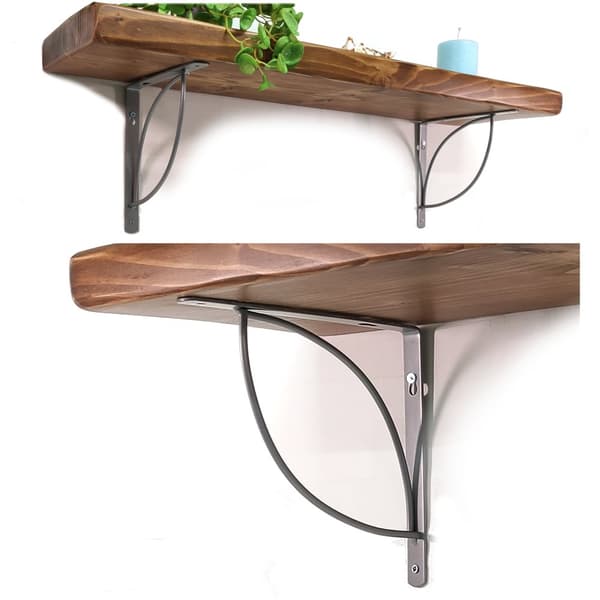 Sæt Træhylde Medium Eg 170mm x 60cm TRAMP 150mm Sølv