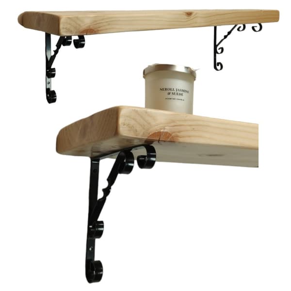 Sæt Træhylde lakeret 170mm x 140cm WO 150mm Sort