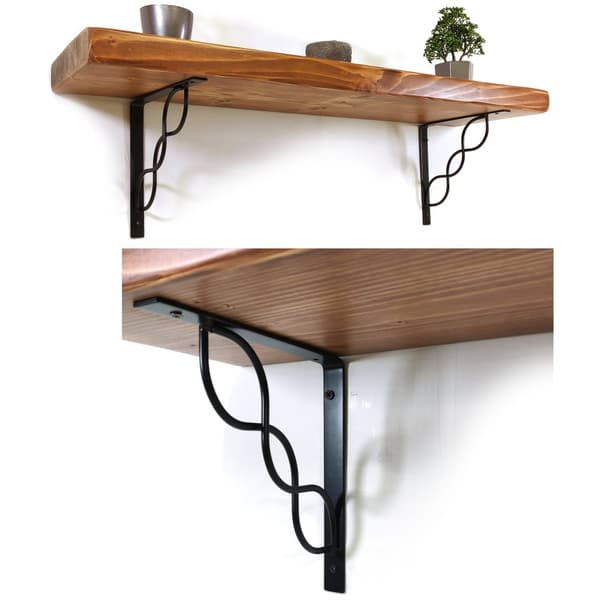 Sæt Træhylde Medium Eg 170mm x 110cm WPRP 150mm Sort