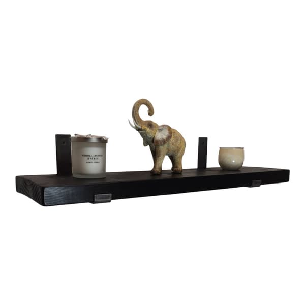 Træhyldesæt sort 145 mm x 90 cm beslag buet ned BD 145 mm rå