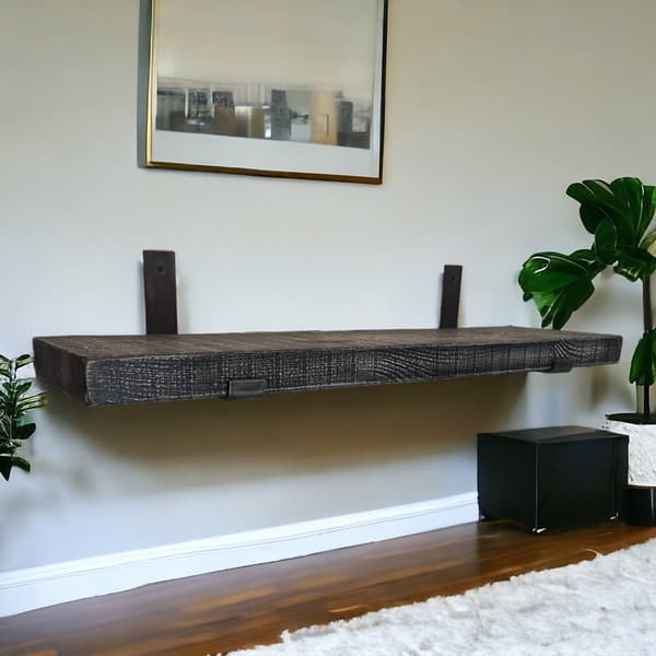 Monokrom træhyldesæt 145 mm x 140 cm nedbøjet beslag BD 145 mm rå