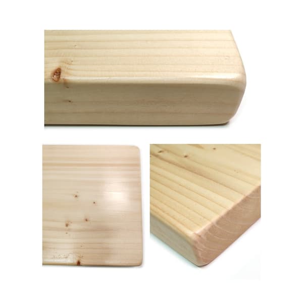 Set med trähylla lackerad 145 mm x 70 cm fäste nedböjd BD 145 mm rå