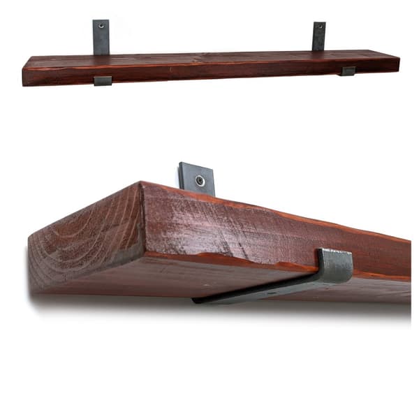 Tik træhyldesæt 145 mm x 40 cm nedbøjet beslag BD 145 mm rå