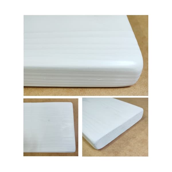 Træhyldesæt hvid 220 mm x 80 cm beslag buet ned BD 220 mm rå