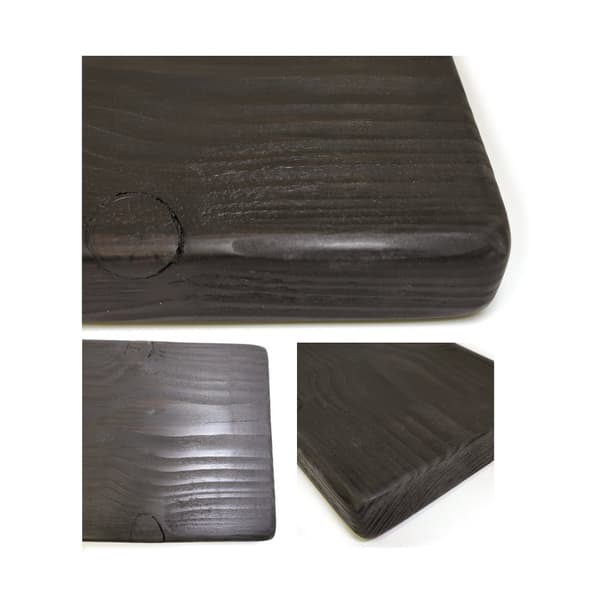 Trähyllsats Svart 220mm x 140cm Nedböjt fäste BD 220mm Matt Vit
