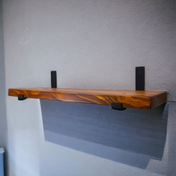 Tik trähyllsats 145 mm x 140 cm nedböjt fäste BD 145 mm mattsvart