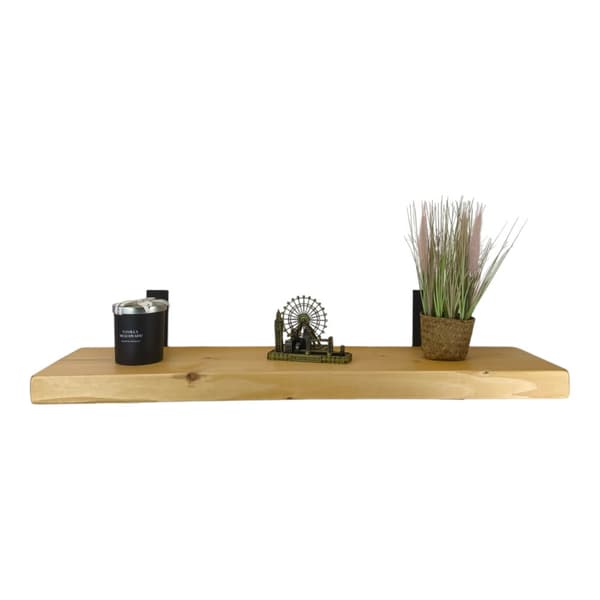 Sæt Træhylde Lys Eg 170mm x 90cm Beslag 2L 170mm Mat Sort