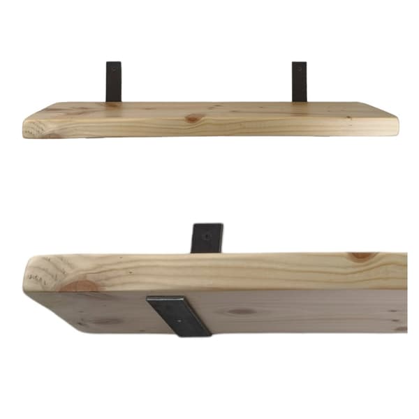 Sæt træhylde lakeret 170mm x 130cm Beslag 2L 170mm Rå