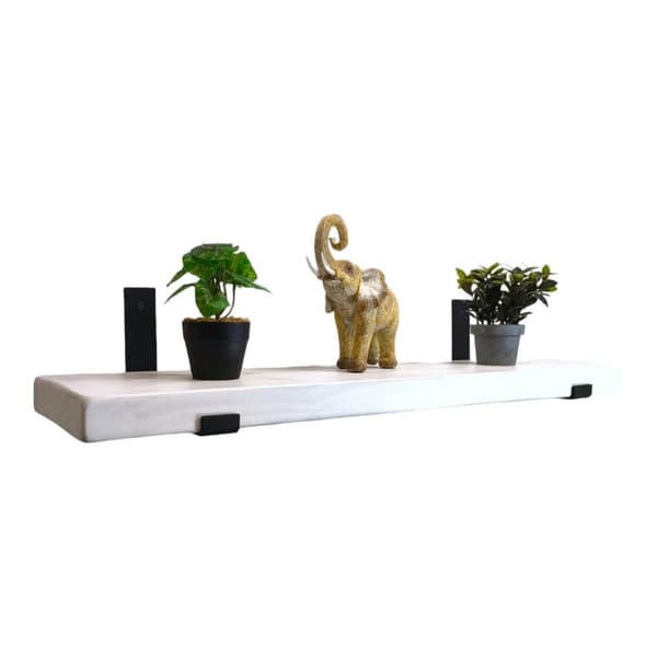 Træhyldesæt hvid 145 mm x 20 cm beslag buet ned BD 145 mm mat sort