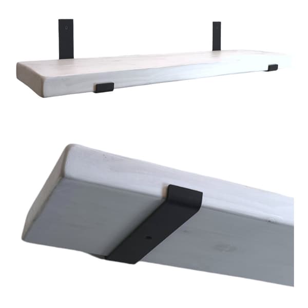 Træhyldesæt hvid 145 mm x 140 cm Beslag buet ned BD 145 mm mat sort
