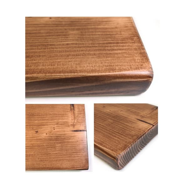 Set med trähylla Medium Ek 145mm x 100cm Uppåtböjt fäste BU 145mm Matt Svart